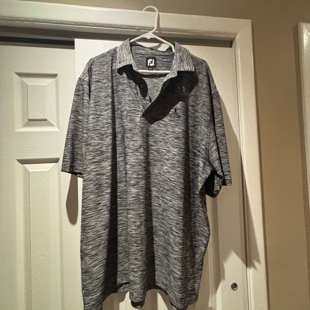 FootJoy Gray Polo Shirt with Textured Finish